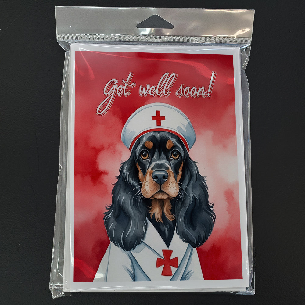 Black and Tan Cocker Spaniel Get Well Soon Greeting Cards Pack of 8 Blank Cards with Envelopes Whimsical A7 Size 5x7