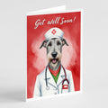 Irish Wolfhound Get Well Soon Greeting Cards Pack of 8 Blank Cards with Envelopes Whimsical A7 Size 5x7