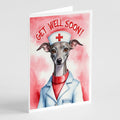 Italian Greyhound Get Well Soon Greeting Cards Pack of 8 Blank Cards with Envelopes Whimsical A7 Size 5x7