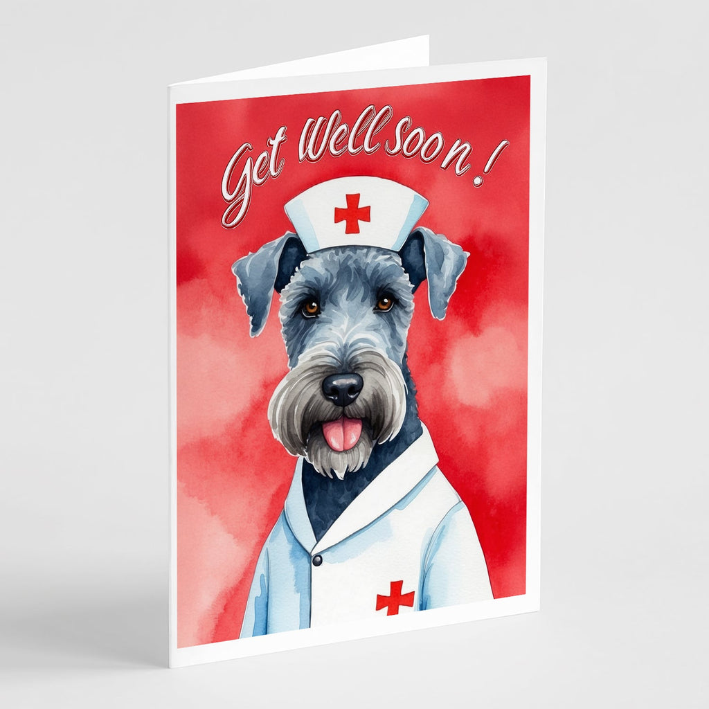 Kerry Blue Terrier Get Well Soon Greeting Cards Pack of 8 Blank Cards with Envelopes Whimsical A7 Size 5x7