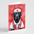 Black Labrador Retriever Get Well Soon Greeting Cards Pack of 8 Blank Cards with Envelopes Whimsical A7 Size 5x7