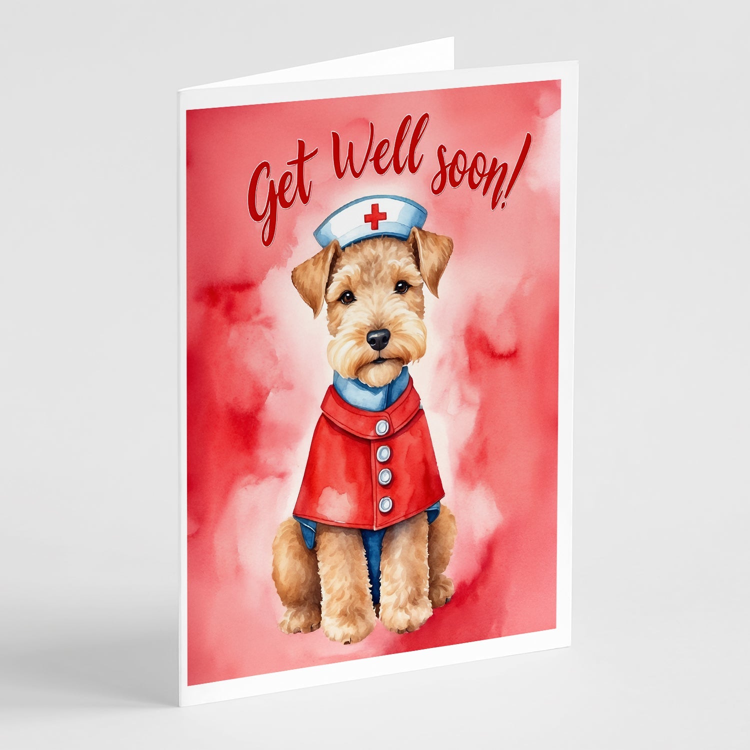 Lakeland Terrier Get Well Soon Greeting Cards Pack of 8 Blank Cards with Envelopes Whimsical A7 Size 5x7