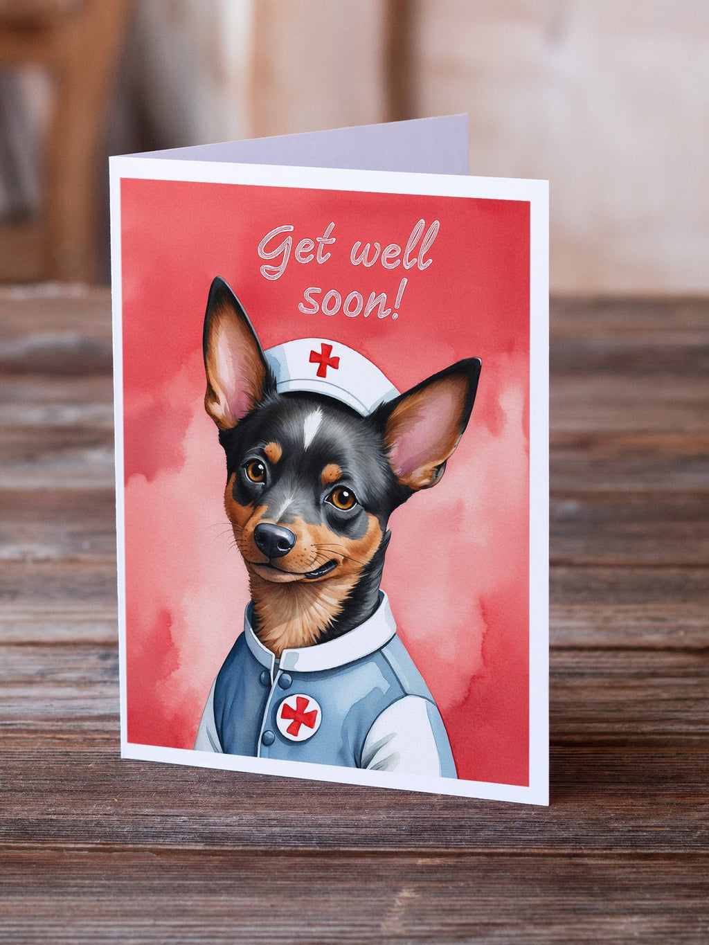 Lancashire Heeler Get Well Soon Greeting Cards Pack of 8 Blank Cards with Envelopes Whimsical A7 Size 5x7