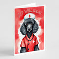 Poodle Get Well Soon Greeting Cards Pack of 8 Blank Cards with Envelopes Whimsical A7 Size 5x7