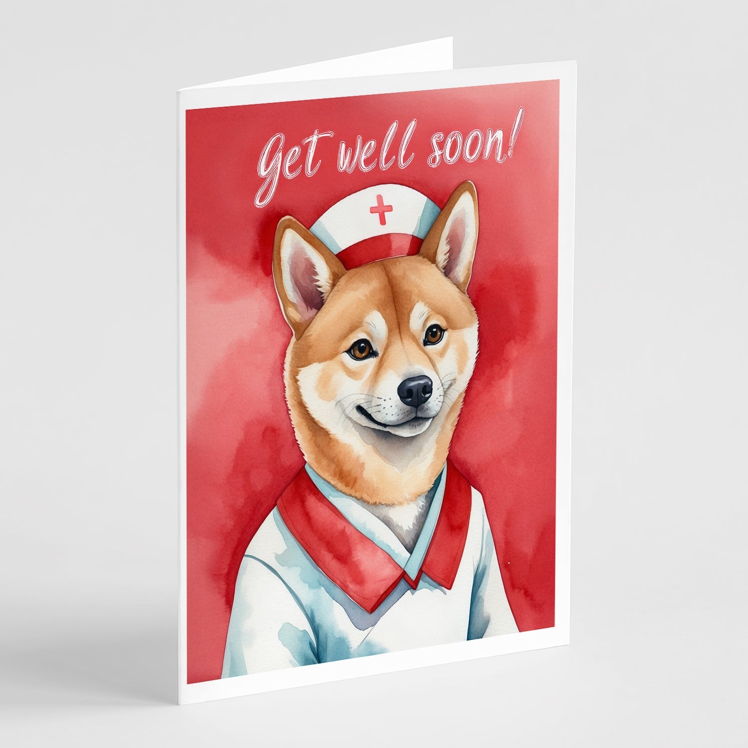 Shiba Inu Get Well Soon Greeting Cards Pack of 8 Blank Cards with Envelopes Whimsical A7 Size 5x7
