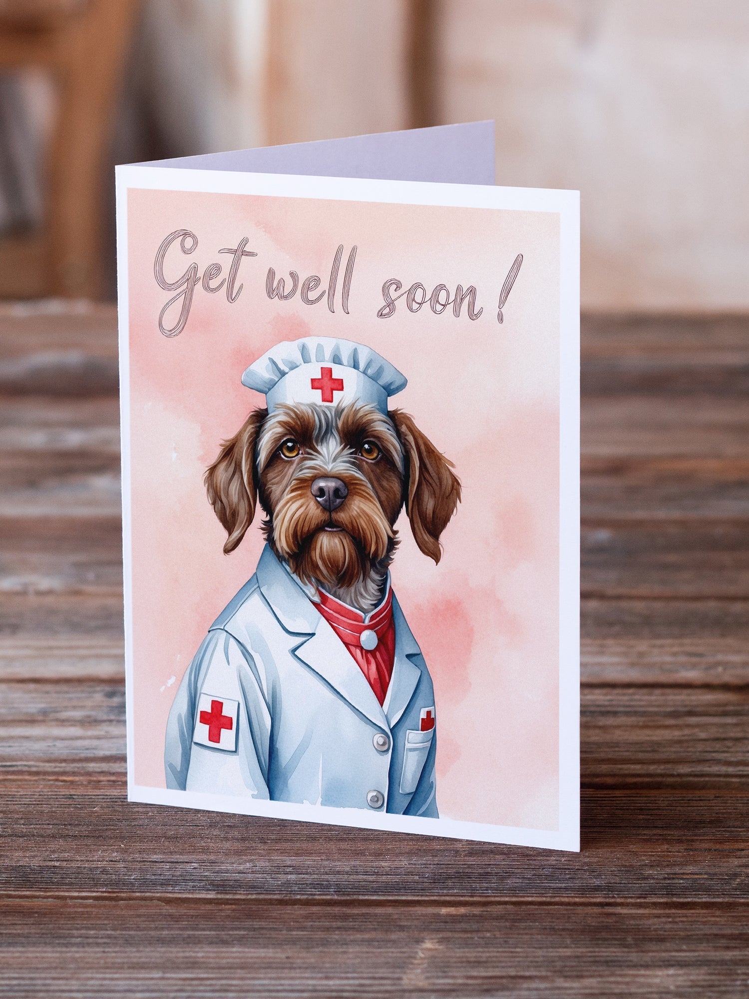 Wirehaired Pointing Griffon Get Well Soon Greeting Cards Pack of 8 Blank Cards with Envelopes Whimsical A7 Size 5x7