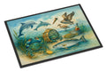 Along the coast - Crab Pelican Dolphins Doormat Indoor Outdoor 18H X 27W Front Door Mat Rugs for Entryway, Non Slip Washable