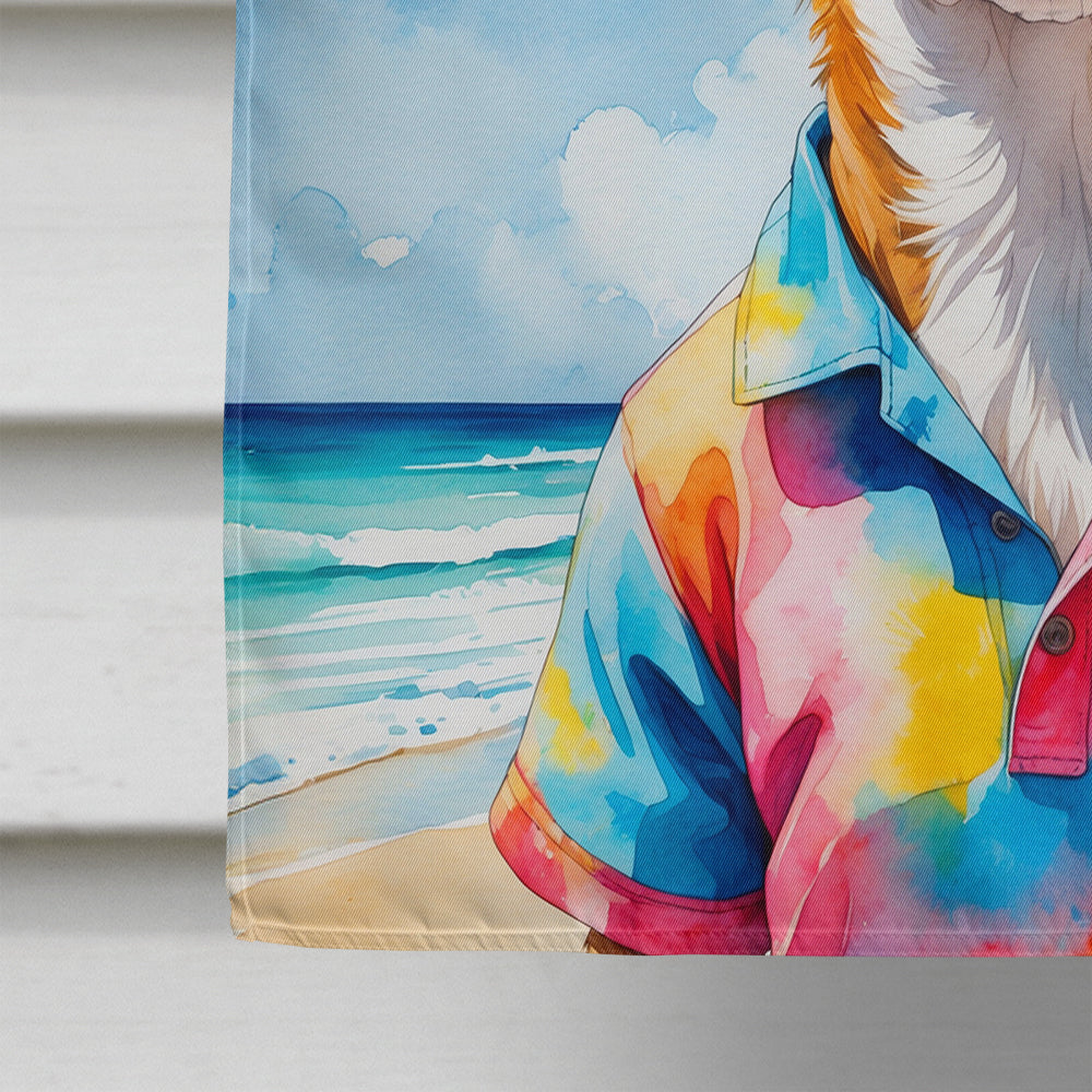 Basenji Summer Beach Time House Flag 28x40 Porch Sleeve Pole Decorative Outside Yard Banner Artwork Wall Hanging, Polyester