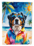 Bernese Mountain Dog Summer Beach Time Garden Flag Mailbox Decorative Yard Banner Outside Patio Artwork for Flower Beds, Garden Size, Multicolor