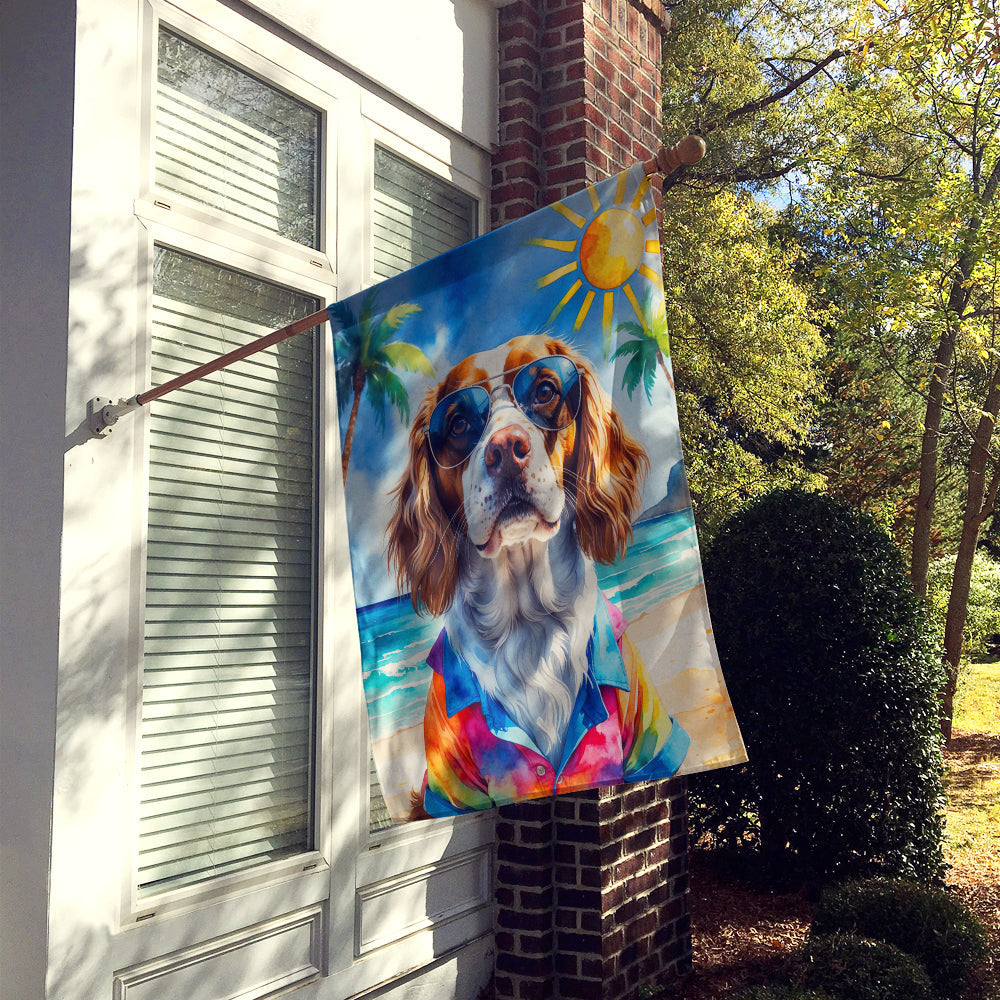 Brittany Summer Beach Time House Flag 28x40 Porch Sleeve Pole Decorative Outside Yard Banner Artwork Wall Hanging, Polyester