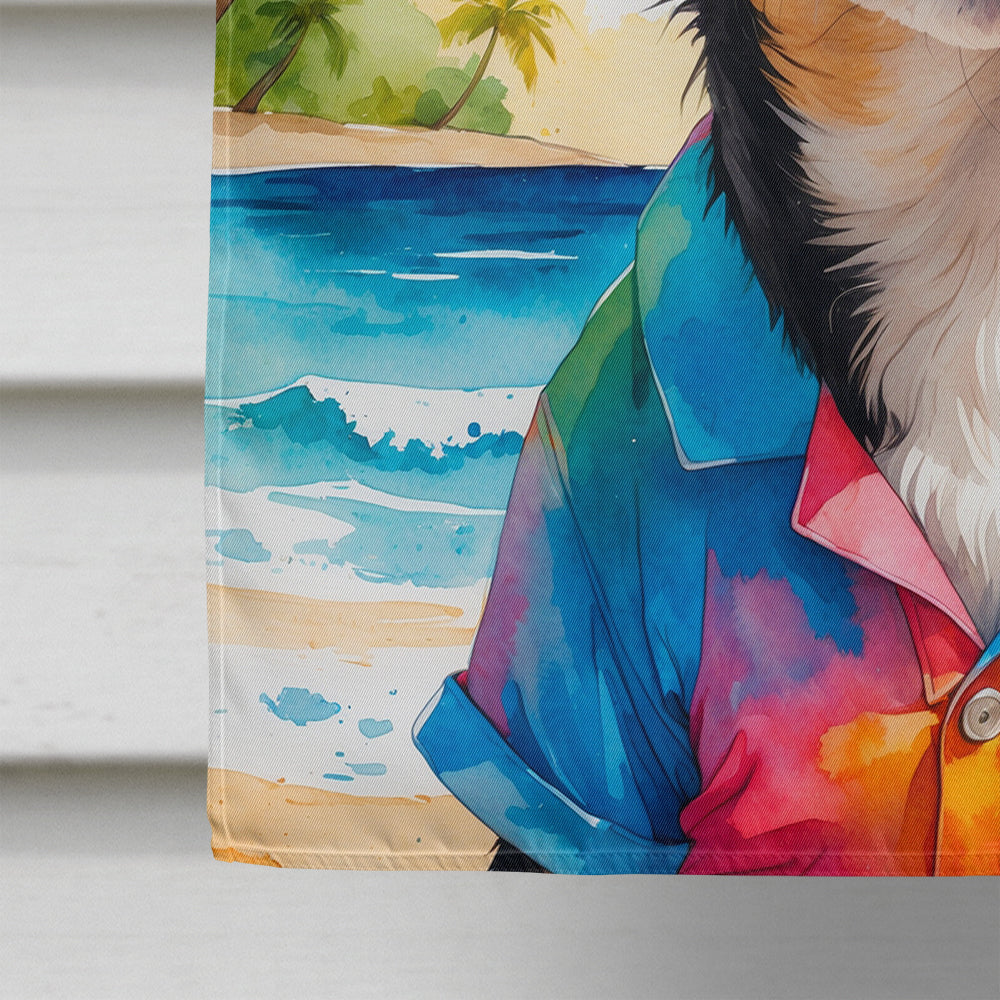 Black and Tan Chihuahua Summer Beach Time House Flag 28x40 Porch Sleeve Pole Decorative Outside Yard Banner Artwork Wall Hanging, Polyester