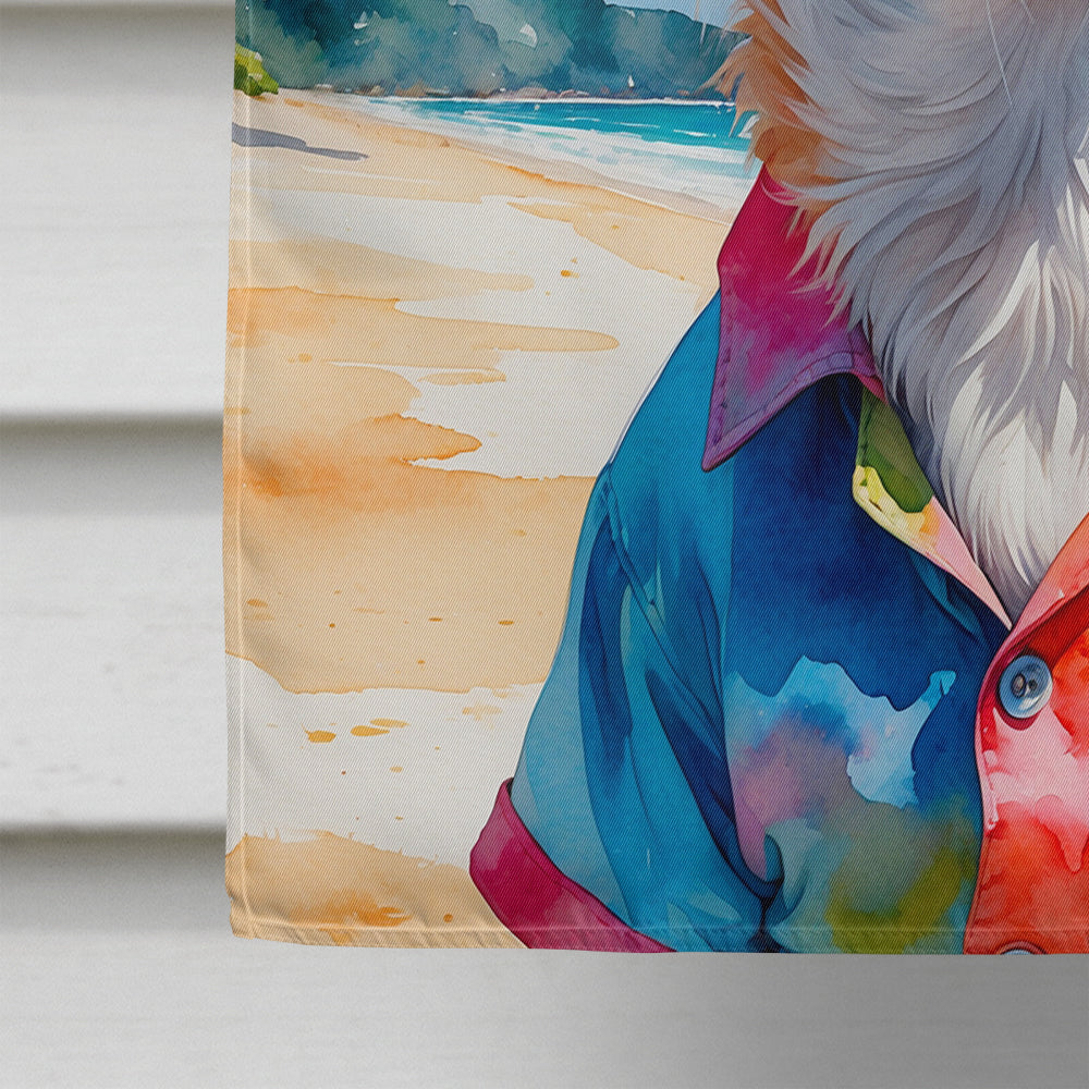 Chihuahua Summer Beach Time House Flag 28x40 Porch Sleeve Pole Decorative Outside Yard Banner Artwork Wall Hanging, Polyester