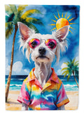 Chinese Crested Summer Beach Time Garden Flag Mailbox Decorative Yard Banner Outside Patio Artwork for Flower Beds, Garden Size, Multicolor