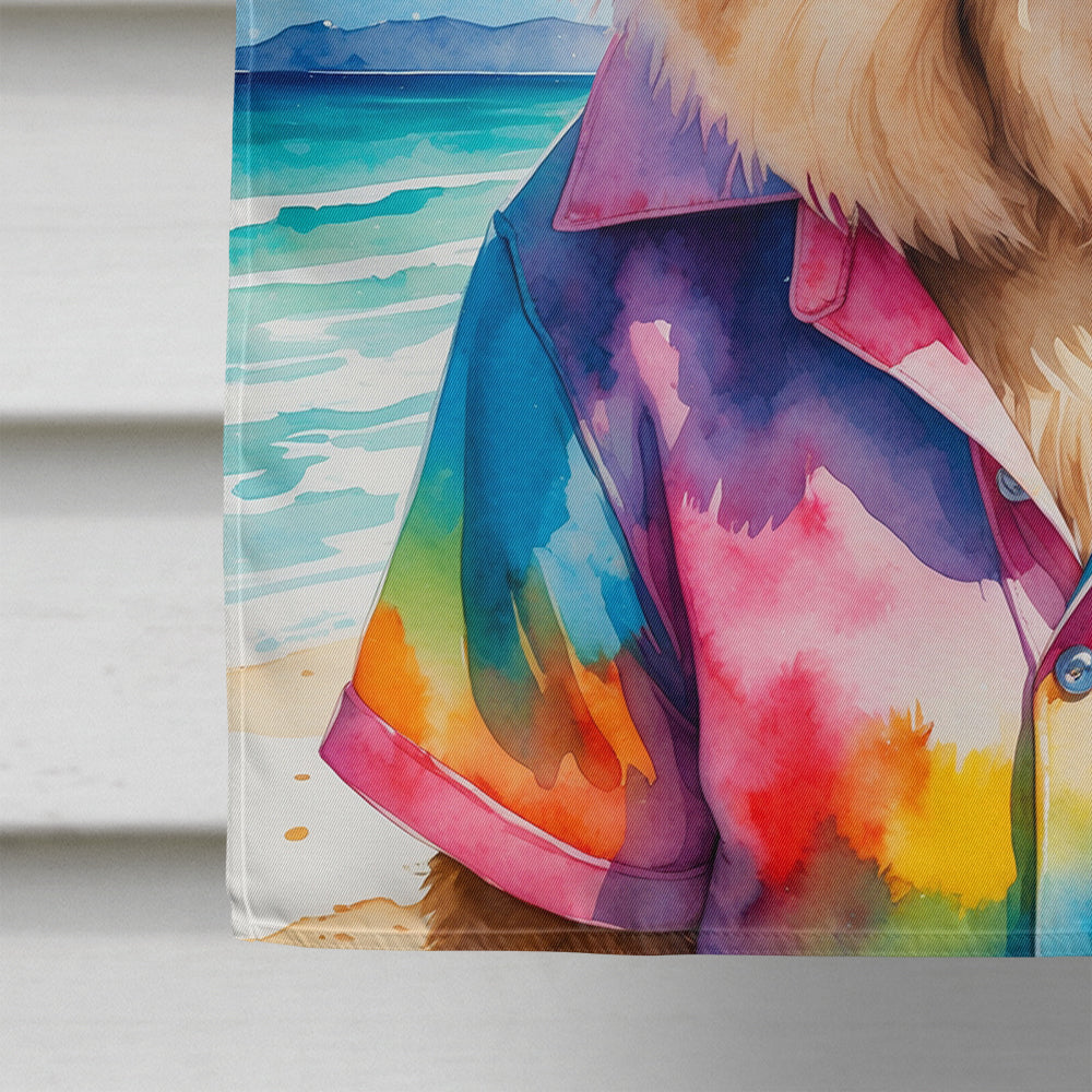 Chow Chow Summer Beach Time House Flag 28x40 Porch Sleeve Pole Decorative Outside Yard Banner Artwork Wall Hanging, Polyester