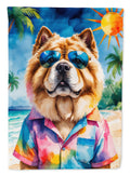 Chow Chow Summer Beach Time Garden Flag Mailbox Decorative Yard Banner Outside Patio Artwork for Flower Beds, Garden Size, Multicolor