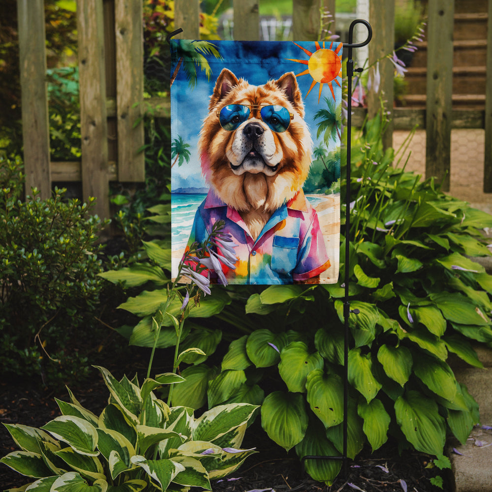 Chow Chow Summer Beach Time Garden Flag Mailbox Decorative Yard Banner Outside Patio Artwork for Flower Beds, Garden Size, Multicolor