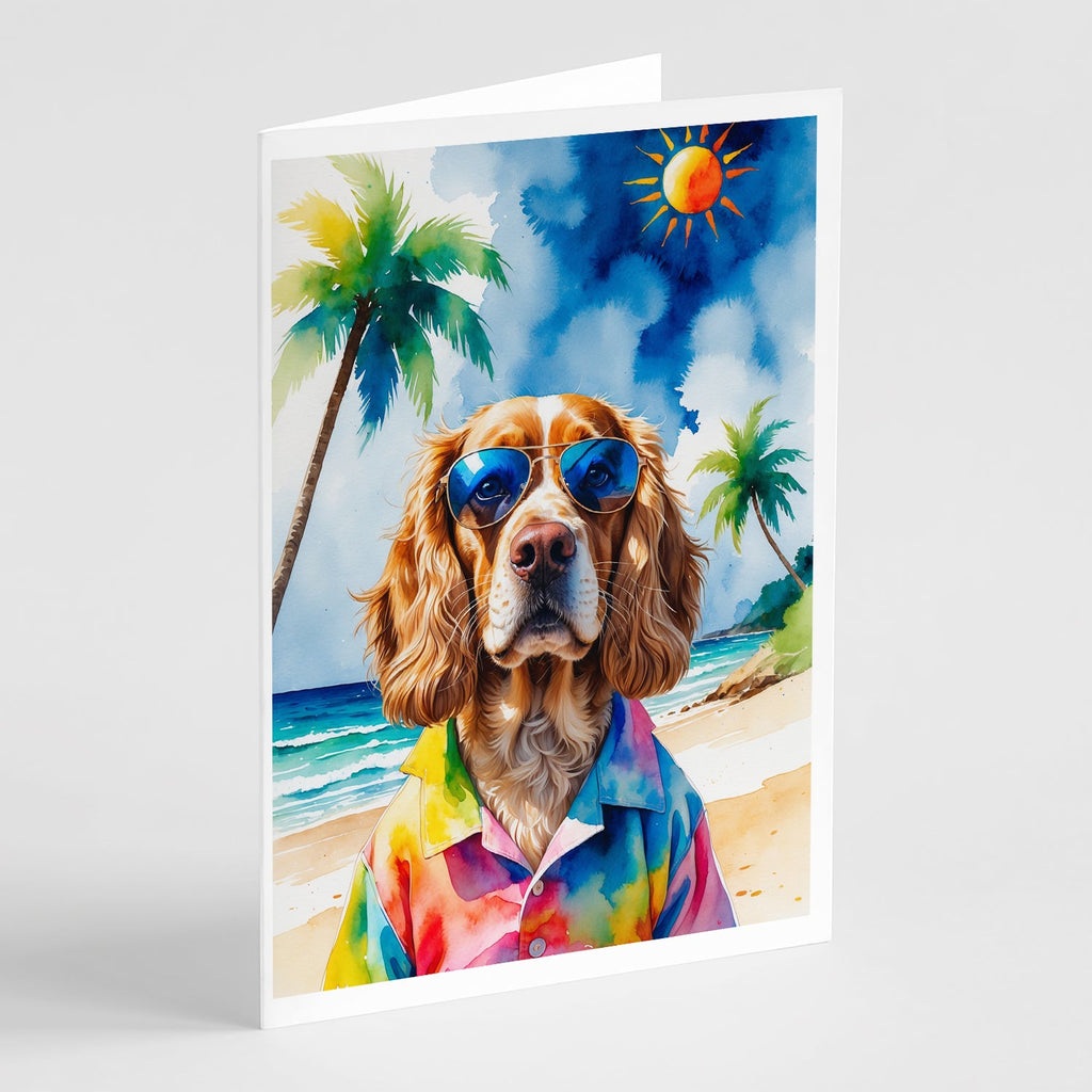 Cocker Spaniel Summer Beach Time Greeting Cards Pack of 8 Blank Cards with Envelopes Whimsical A7 Size 5x7