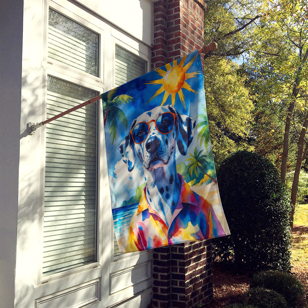 Dalmatian Summer Beach Time House Flag 28x40 Porch Sleeve Pole Decorative Outside Yard Banner Artwork Wall Hanging, Polyester