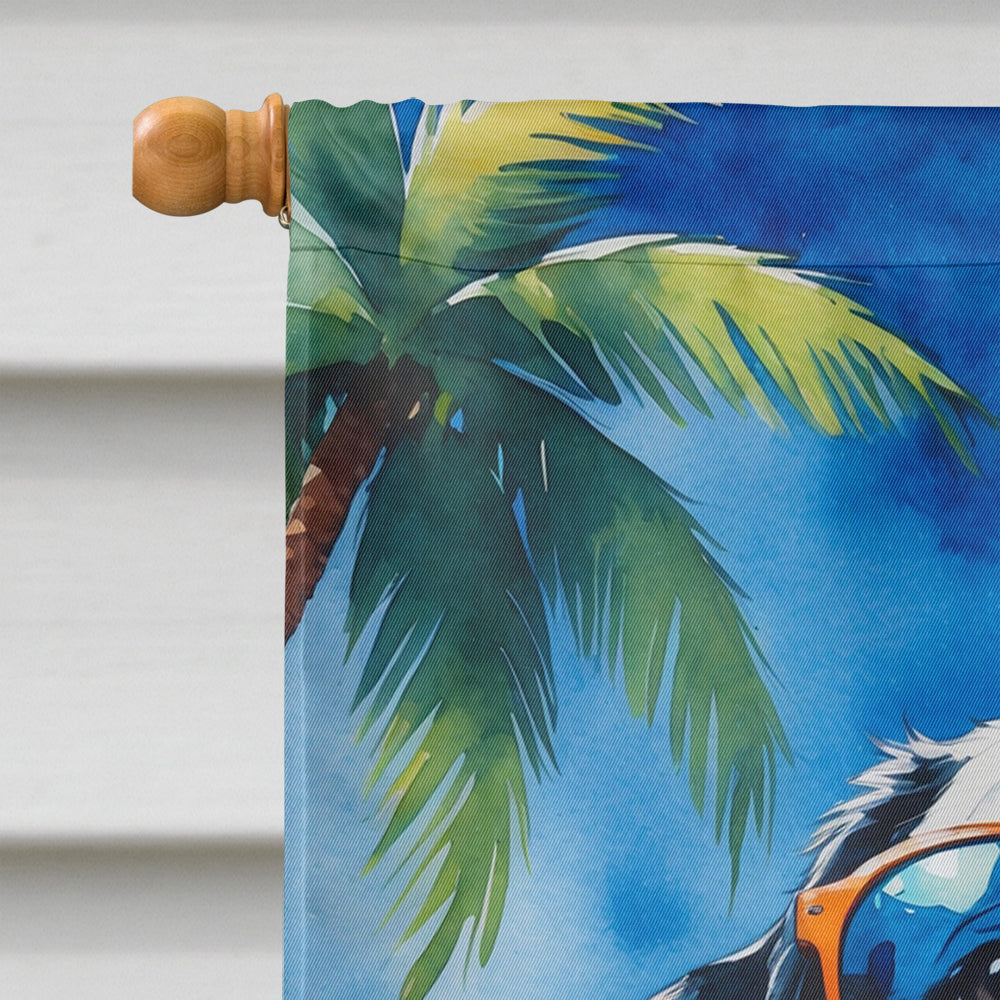 Dalmatian Summer Beach Time House Flag 28x40 Porch Sleeve Pole Decorative Outside Yard Banner Artwork Wall Hanging, Polyester