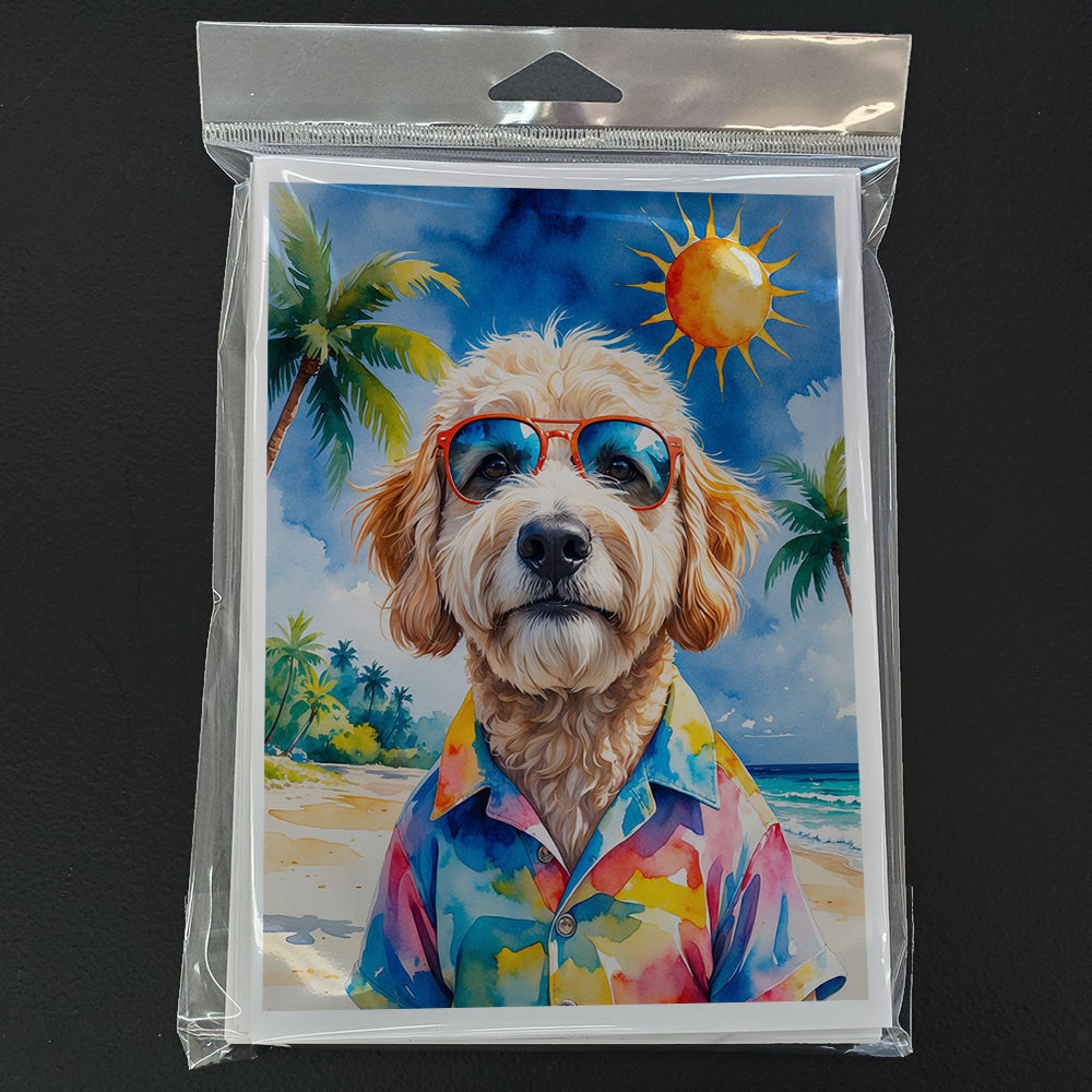 GoldendoodleSummer Beach Time Greeting Cards Pack of 8 Blank Cards with Envelopes Whimsical A7 Size 5x7