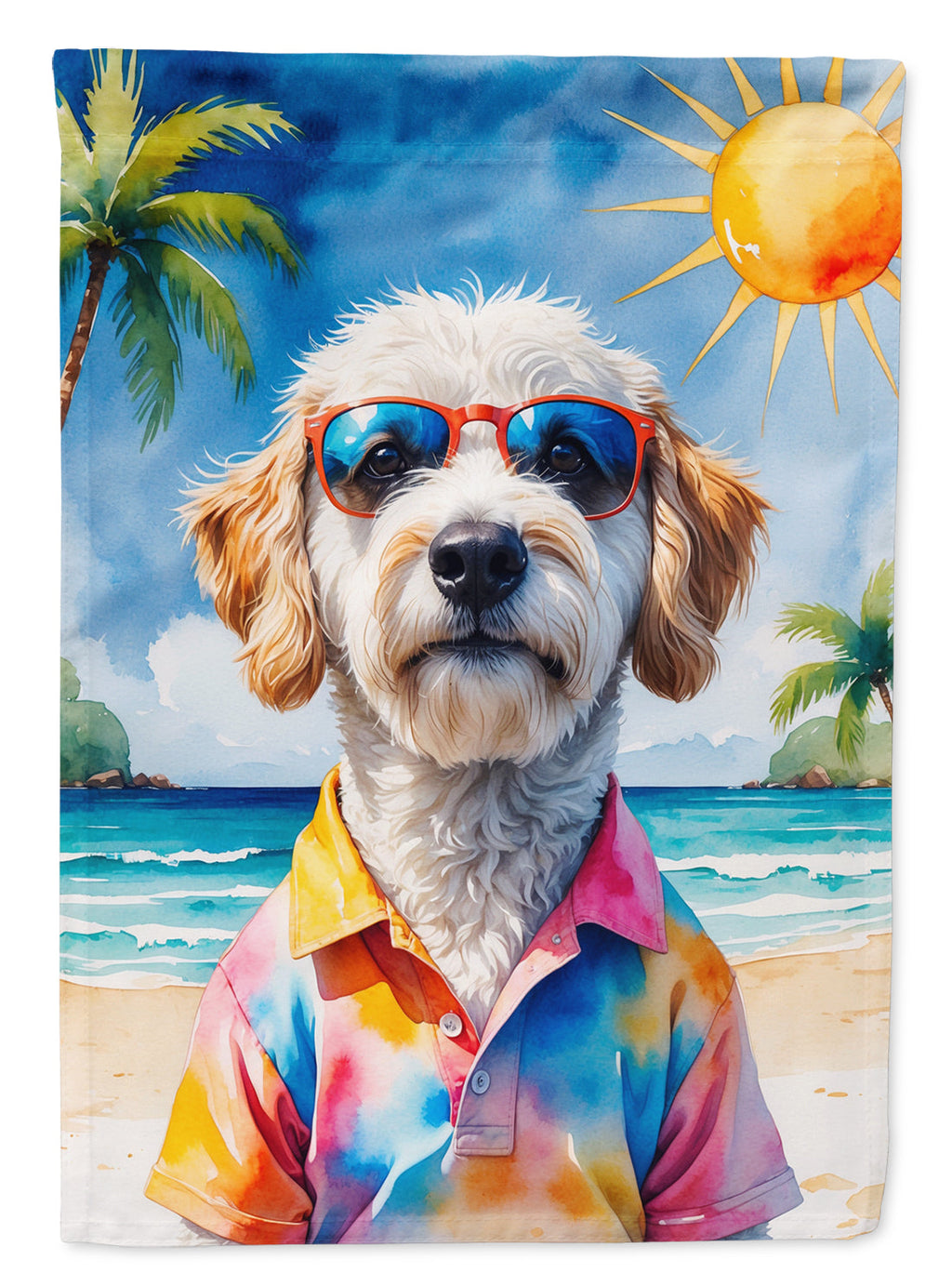 Labradoodle Summer Beach Time Garden Flag Mailbox Decorative Yard Banner Outside Patio Artwork for Flower Beds, Garden Size, Multicolor