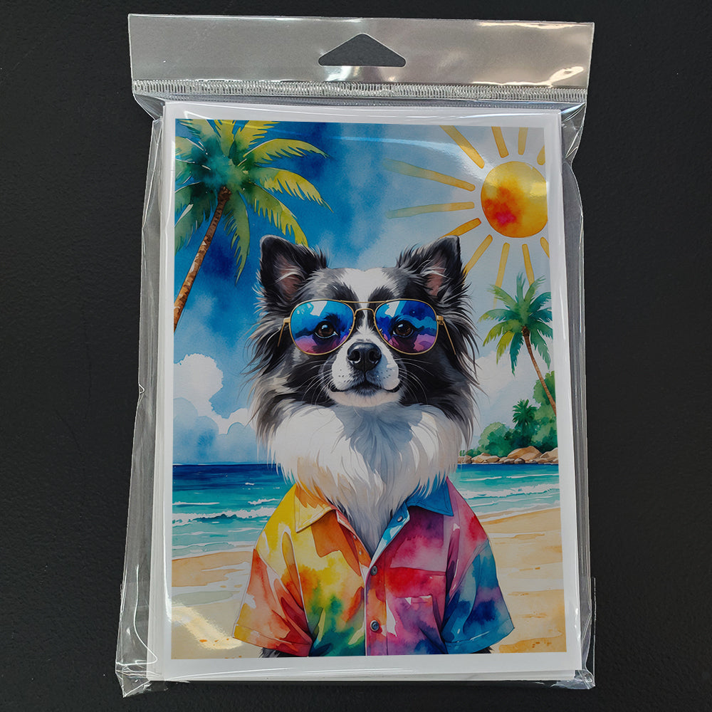 Pomeranian Summer Beach Time Greeting Cards Pack of 8 Blank Cards with Envelopes Whimsical A7 Size 5x7