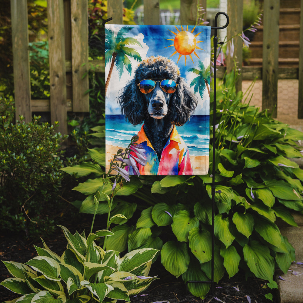 Black Poodle Summer Beach Time Garden Flag Mailbox Decorative Yard Banner Outside Patio Artwork for Flower Beds, Garden Size, Multicolor
