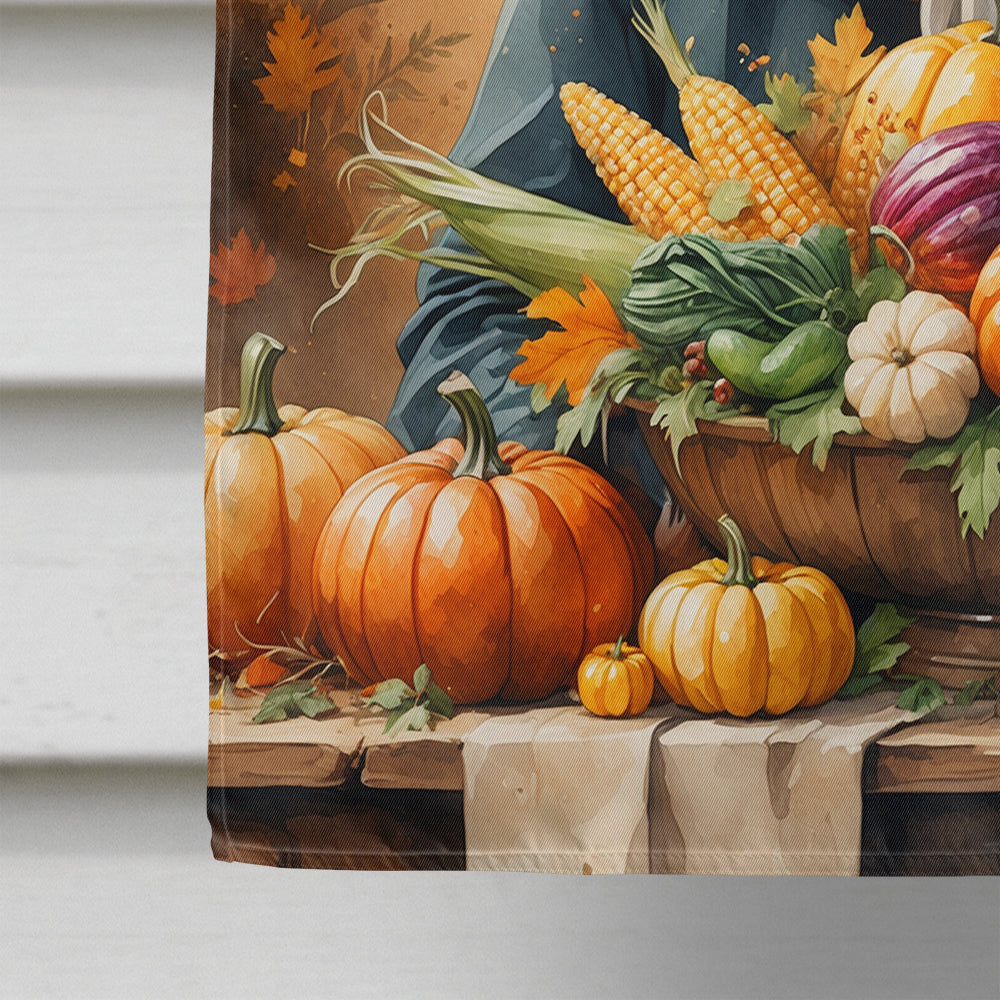 Australian Shepherd Thanksgiving House Flag 28x40 Porch Sleeve Pole Decorative Outside Yard Banner Artwork Wall Hanging, Polyester