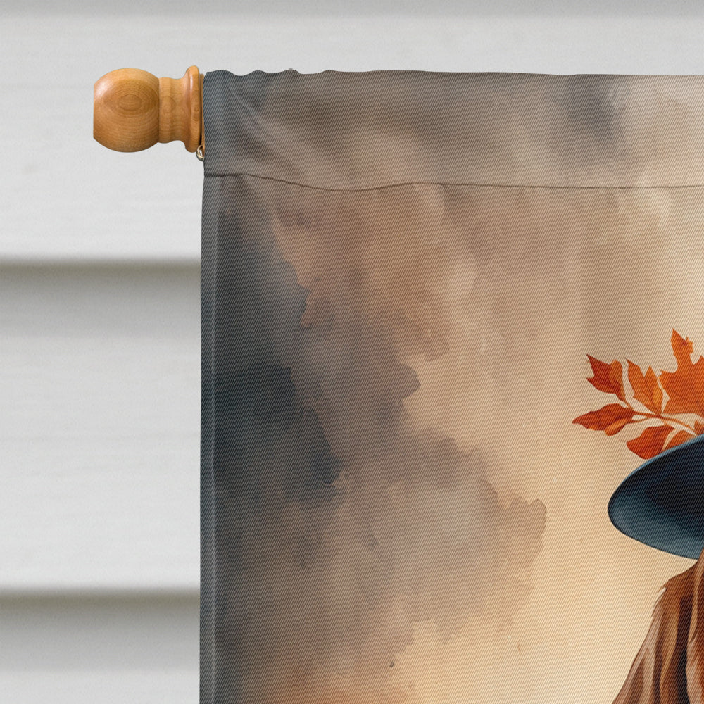 Basset Hound Thanksgiving House Flag 28x40 Porch Sleeve Pole Decorative Outside Yard Banner Artwork Wall Hanging, Polyester