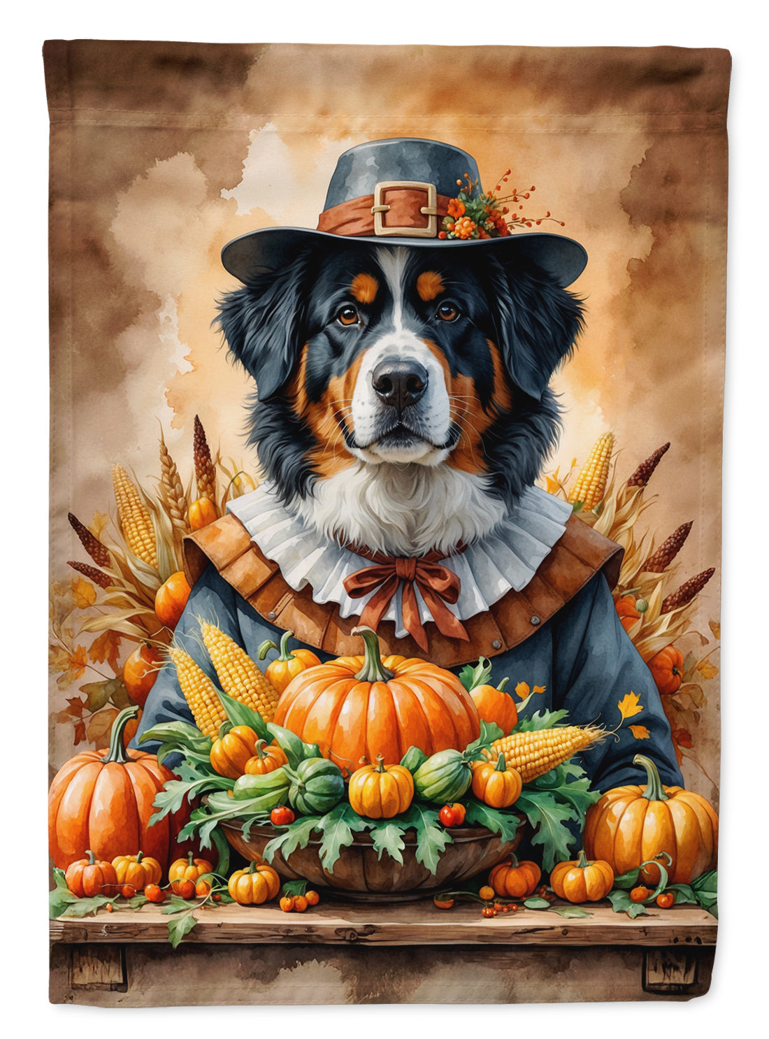 Bernese Mountain Dog Thanksgiving Garden Flag Mailbox Decorative Yard Banner Outside Patio Artwork for Flower Beds, Garden Size, Multicolor