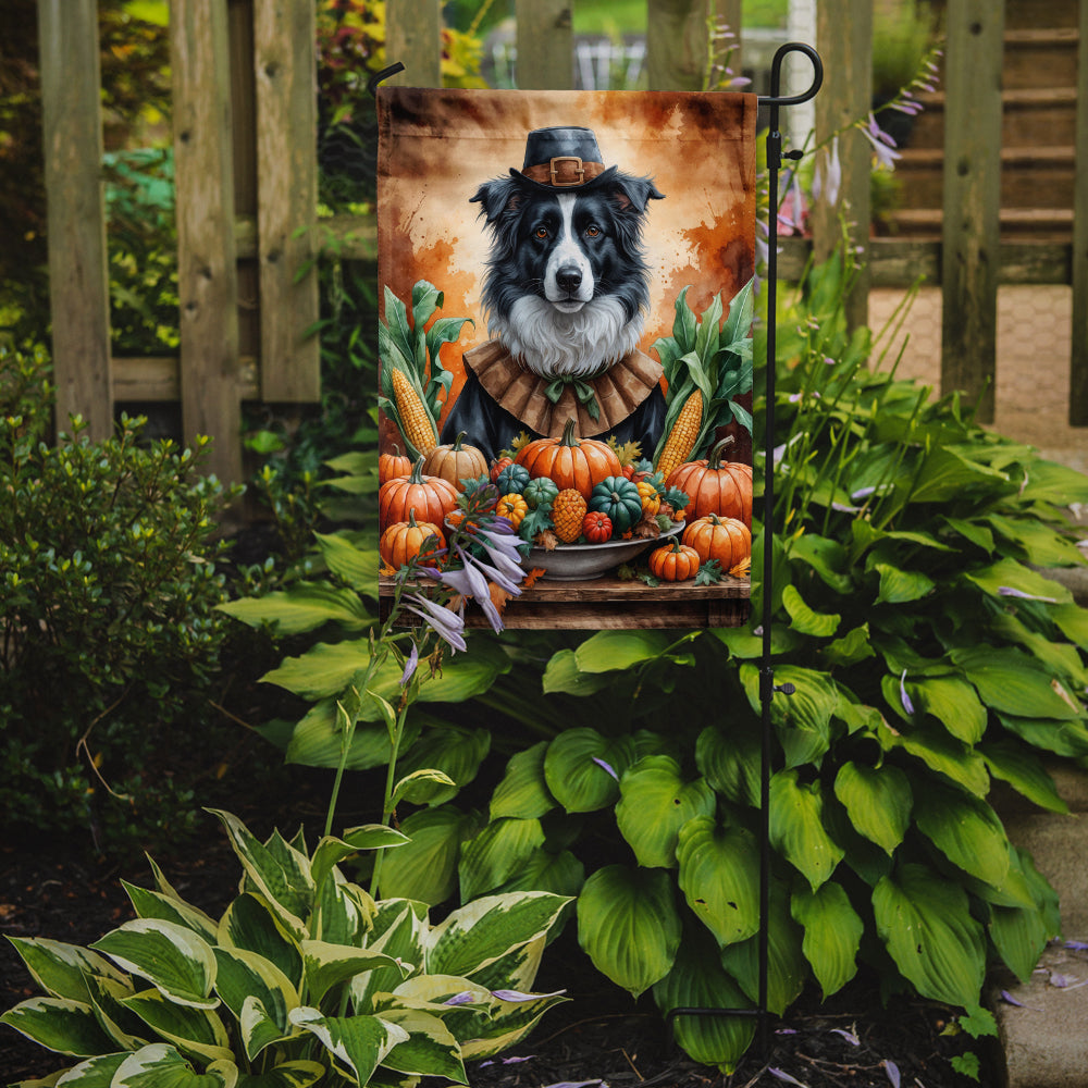 Border Collie Thanksgiving Garden Flag Mailbox Decorative Yard Banner Outside Patio Artwork for Flower Beds, Garden Size, Multicolor