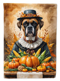 Boxer Thanksgiving House Flag 28x40 Porch Sleeve Pole Decorative Outside Yard Banner Artwork Wall Hanging, Polyester