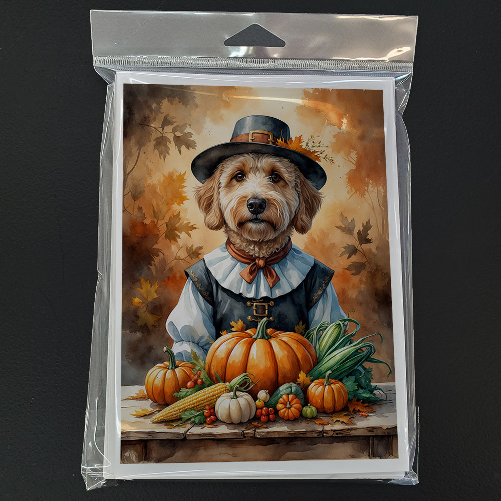 Labradoodle Thanksgiving Greeting Cards Pack of 8 Blank Cards with Envelopes Whimsical A7 Size 5x7