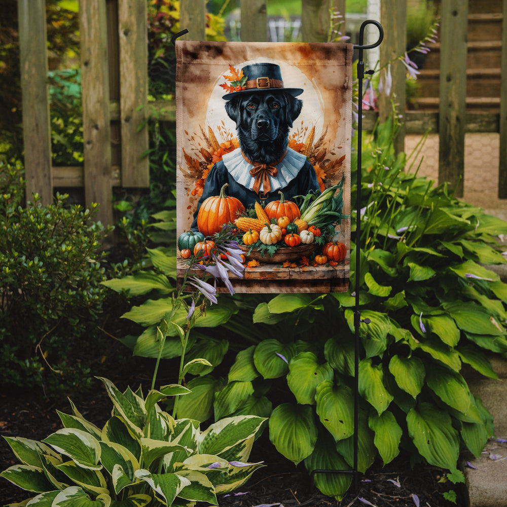 Black Labrador Retriever Thanksgiving Garden Flag Mailbox Decorative Yard Banner Outside Patio Artwork for Flower Beds, Garden Size, Multicolor