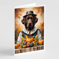 Chocolate Labrador Retriever Thanksgiving Greeting Cards Pack of 8 Blank Cards with Envelopes Whimsical A7 Size 5x7