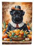 Black Pug Thanksgiving Garden Flag Mailbox Decorative Yard Banner Outside Patio Artwork for Flower Beds, Garden Size, Multicolor