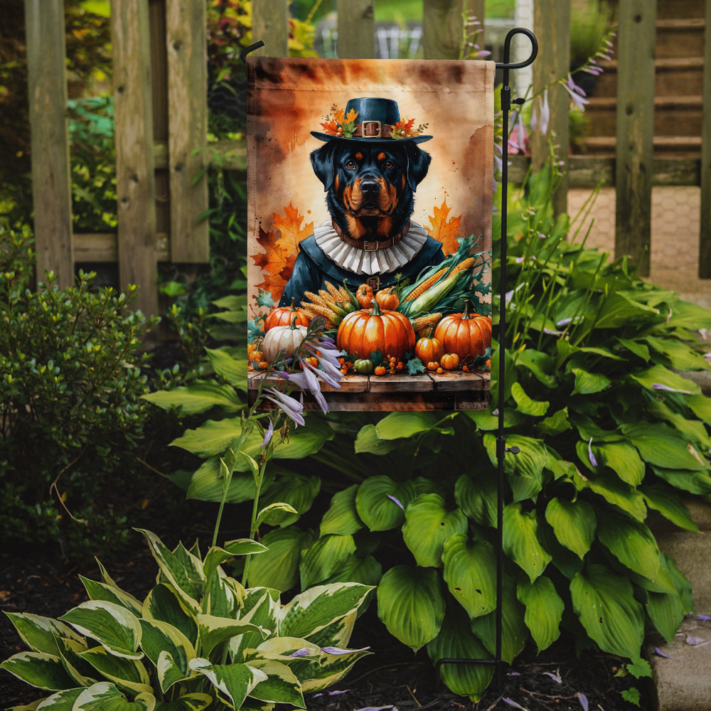 Rottweiler Thanksgiving Garden Flag Mailbox Decorative Yard Banner Outside Patio Artwork for Flower Beds, Garden Size, Multicolor