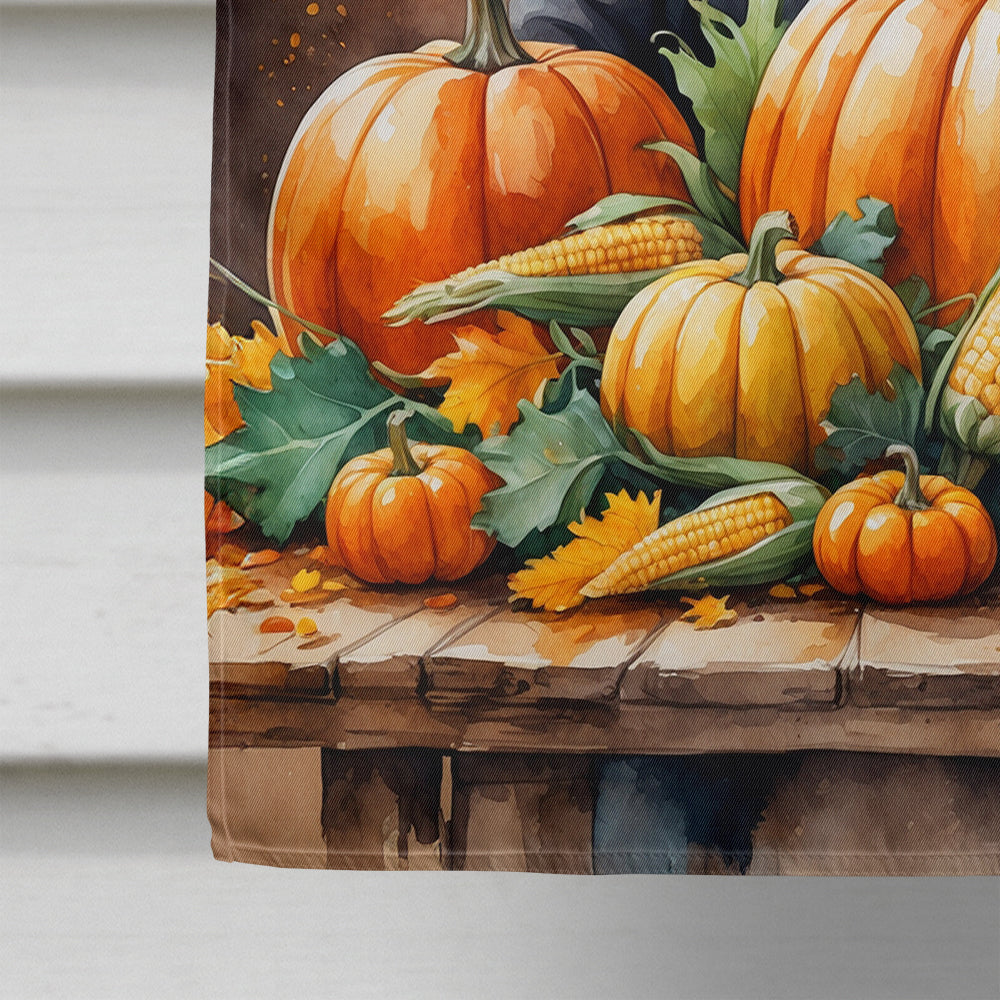 Samoyed Thanksgiving House Flag 28x40 Porch Sleeve Pole Decorative Outside Yard Banner Artwork Wall Hanging, Polyester