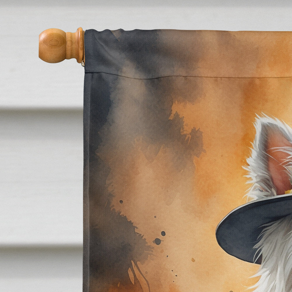 Westie Thanksgiving House Flag 28x40 Porch Sleeve Pole Decorative Outside Yard Banner Artwork Wall Hanging, Polyester