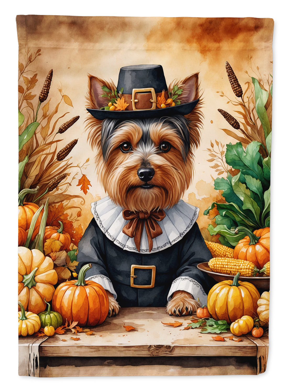 Yorkshire Terrier Thanksgiving Garden Flag Mailbox Decorative Yard Banner Outside Patio Artwork for Flower Beds, Garden Size, Multicolor