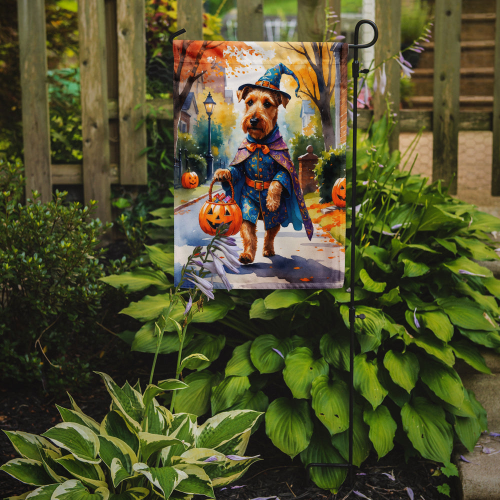 Airedale Terrier Halloween Trick or Treat Garden Flag Mailbox Decorative Yard Banner Outside Patio Artwork for Flower Beds, Garden Size, Multicolor