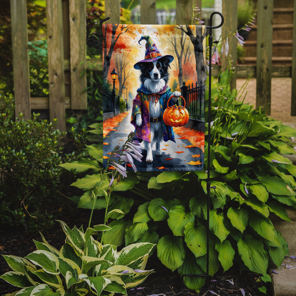 Border Collie Halloween Trick or Treat Garden Flag Mailbox Decorative Yard Banner Outside Patio Artwork for Flower Beds, Garden Size, Multicolor