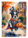 Boston Terrier Halloween Trick or Treat Garden Flag Mailbox Decorative Yard Banner Outside Patio Artwork for Flower Beds, Garden Size, Multicolor