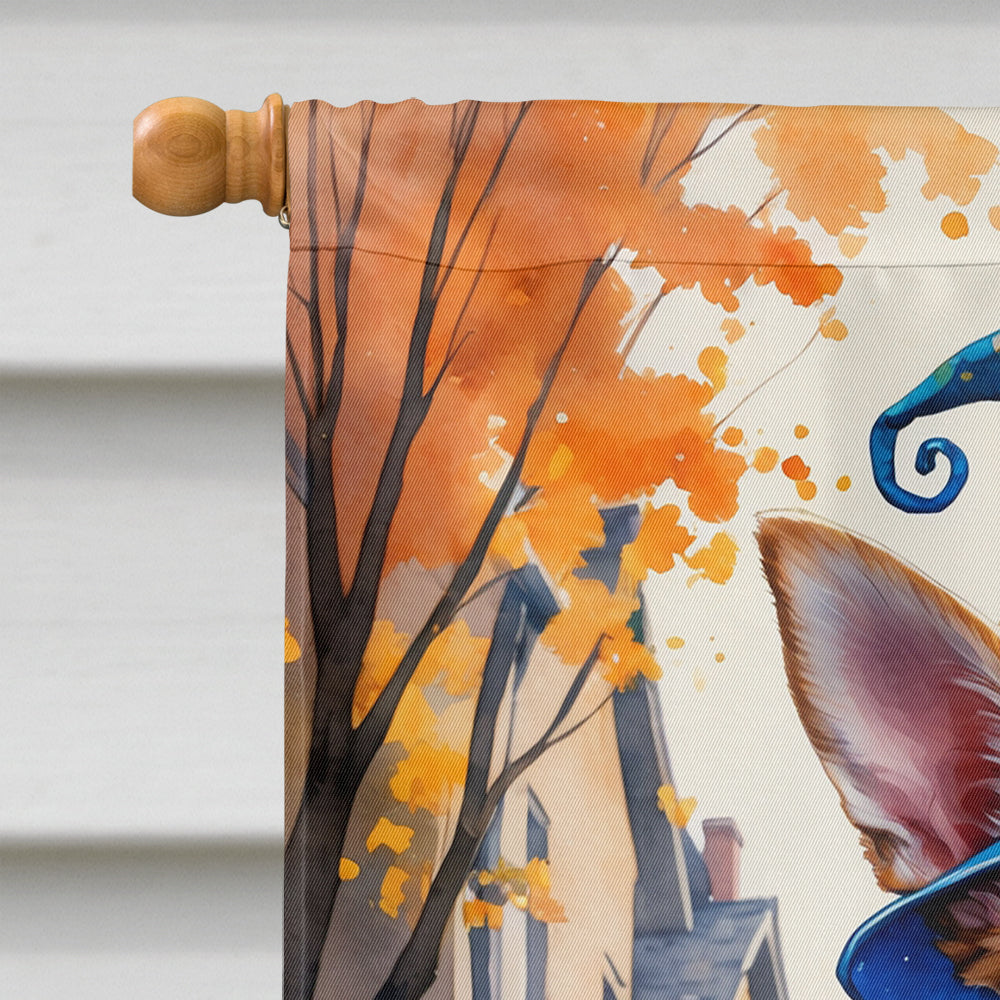 Chihuahua Halloween Trick or Treat House Flag 28x40 Porch Sleeve Pole Decorative Outside Yard Banner Artwork Wall Hanging, Polyester