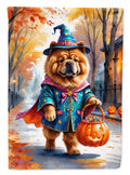 Chow Chow Halloween Trick or Treat Garden Flag Mailbox Decorative Yard Banner Outside Patio Artwork for Flower Beds, Garden Size, Multicolor