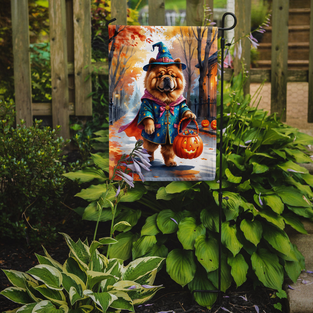 Chow Chow Halloween Trick or Treat Garden Flag Mailbox Decorative Yard Banner Outside Patio Artwork for Flower Beds, Garden Size, Multicolor