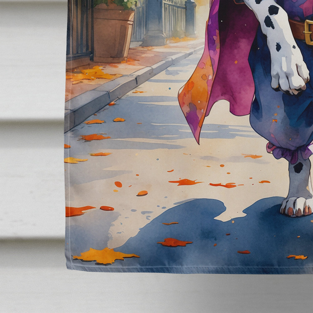 Dalmatian Halloween Trick or Treat House Flag 28x40 Porch Sleeve Pole Decorative Outside Yard Banner Artwork Wall Hanging, Polyester