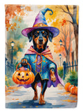 Doberman Pinscher Halloween Trick or Treat Garden Flag Mailbox Decorative Yard Banner Outside Patio Artwork for Flower Beds, Garden Size, Multicolor