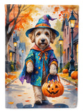 Labradoodle Halloween Trick or Treat Garden Flag Mailbox Decorative Yard Banner Outside Patio Artwork for Flower Beds, Garden Size, Multicolor