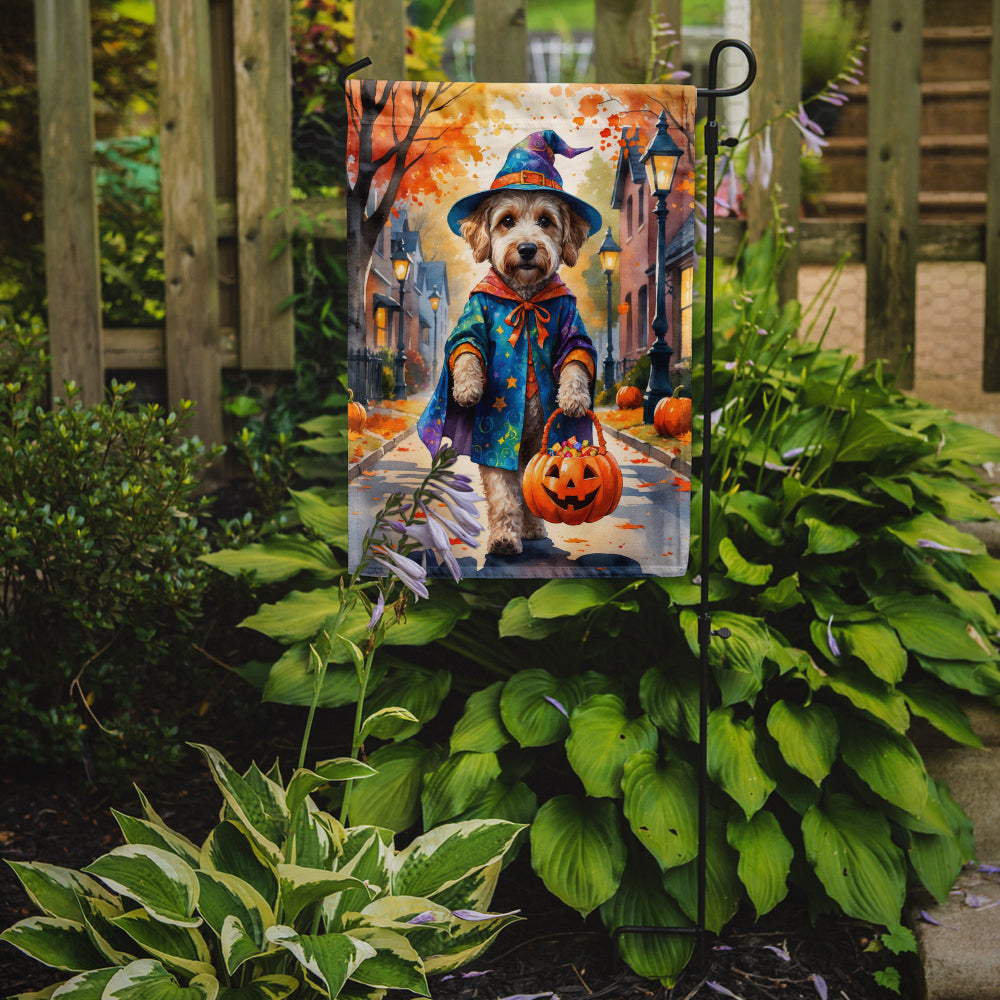 Labradoodle Halloween Trick or Treat Garden Flag Mailbox Decorative Yard Banner Outside Patio Artwork for Flower Beds, Garden Size, Multicolor
